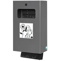 Proregal Robuster Kombiascher mit Hundekotbeutelspender | HxBxT 43x26,5x14,8cm | Stahl | Grau | Mülleimer Aschenbecher Abfalleimer