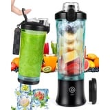 Dreamhigh® Mixer Smoothie Maker, 600ml Tragbarer Mixer für Smoothies und Shakes mit 6 Klingen, 4000mAh Mini Mixer Kann 25 Tassen Saft auspressen für Büro, Camping und Reisen