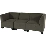 MCW Sofa Couch Moncalieri, Stoff/Textil ~ braun, hohe Armlehnen