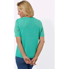 Classic Basics Bouclé-Pullover blaugrün 48