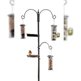 Westerholt Vogelfutterstation mit Vogeltränke 5 in 1, Metallfutterstation, Vogelfutterspender