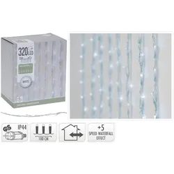 EDM Vorhang 320 kaltweiße LEDs mit 5 Funktionen 1X2M