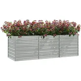 vidaXL Garten-Hochbeet verzinkter Stahl rechteckig 240 x 80 x 77 cm Silber 