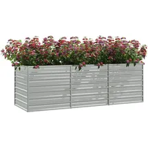 vidaXL Garten-Hochbeet verzinkter Stahl rechteckig 240 x 80 x 77 cm Silber 