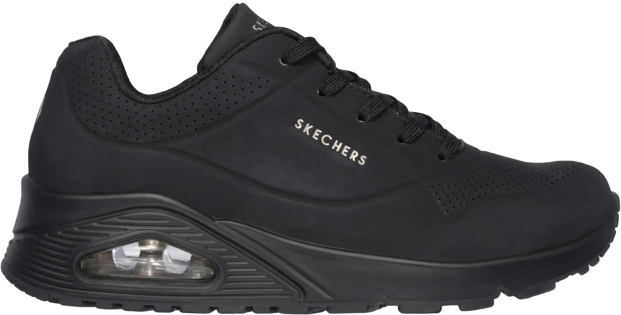 Skechers Uno Sneaker Damen in black durabuck, Größe 39 - schwarz