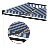vidaXL LED Gelenkarmmarkise 400 x 300 cm blau/weiß