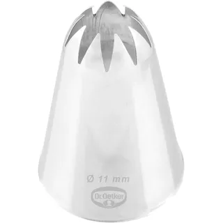 Dr. Oetker Sterntülle, geschlossen 11 mm, geschlossene Sterntülle aus der Tüllen-Manufaktur, Backzubehör zum Dekorieren (Farbe: silber), Menge: 1 Stück