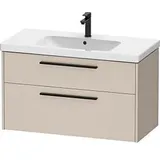 Duravit D-Code Waschtischunterschrank DC46730BD910000 ,Griff Diamantschwarz, Taupe Matt, Wandhängend, Schubkästen 2, 984x555x460 mm