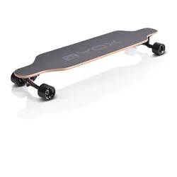 Byox Kinder Skateboard Longboard 41 Zoll, PU Rollen, ABEC-11, Gurt, bis 100 kg schwarz