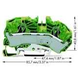 WAGO 2016-7607 Schutzleiterklemme 12mm Zugfeder Belegung: PE Grün, Gelb 20St.