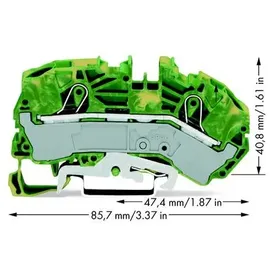WAGO 2016-7607 Schutzleiterklemme 12mm Zugfeder Belegung: PE Grün, Gelb 20St.