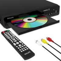 Philips DVD-Player für Fernseher mit HDMI-Anschluss, 1080p, HD-DVD-Player für Smart TV, USB-Eingang, Fernbedienungsgerät und Cinch-Kabel, Multiregion, PAL/NTSC