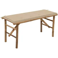 VidaXL Klappbare Gartenbank mit Auflage 118 cm Bambus