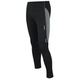 Airtracks FUNKTIONS Laufhose LANG PRO AIR/Running Hose/Tight/Kompression/Reflektoren - L - schwarz-grau - L
