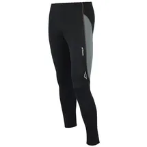Airtracks FUNKTIONS Laufhose LANG PRO AIR/Running Hose/Tight/Kompression/Reflektoren - L - schwarz-grau - L