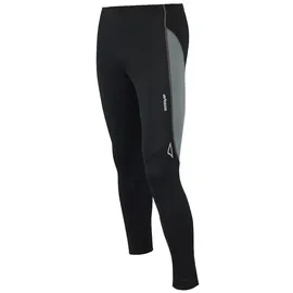 Airtracks FUNKTIONS Laufhose LANG PRO AIR/Running Hose/Tight/Kompression/Reflektoren - L - schwarz-grau - L