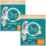 (€ 7,13/kg) Purina One Bifensis Adult Huhn Katzenfutter Trockenfutter 2x 2,8 kg