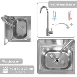 Lemodo Spültisch freistehend mit Kalt Warm Anschluss, M