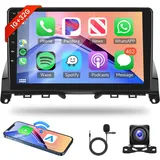 1G+32G Wireless Carplay Android 13 Autoradio 2 Din für Mercedes Benz C Class W204 S204 2007-2014 mit Android Auto Navi GPS 9 Zoll Autoradio mit Mirror Link Bluetooth FM/RDS/DAB+/OBD/SWC Rückfahrkamera