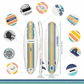 huiike Stand Up Paddling Board 305 x 84 x 15 cm blau