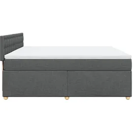 vidaXL Boxspringbett, mit Matratze Dunkelgrau 180x200 cm Stoff