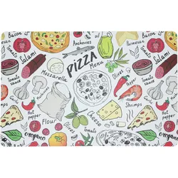 EXCELLENT HOUSEWARE 4 Tischsets abwaschbar 43x28cm Tisch Platzsets mit Pizza Motiv Platzdeckchen Tischuntersetzer Essunterlage Tischdeko Küche Gastronomie Weiß Rot Grün