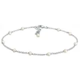 Elli Fußkette Fußkette mit Süßwasserzuchtperle 925 Silber silberfarben