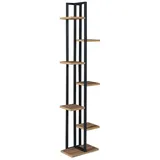 [en.casa] Pflanzregal Somero 150 x 34 x 21 cm Schwarz/Walnuss-Optik