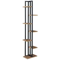 [en.casa] Pflanzregal Somero 150 x 34 x 21 cm Schwarz/Walnuss-Optik