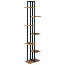 [en.casa] Pflanzregal Somero 150 x 34 x 21 cm Schwarz/Walnuss-Optik
