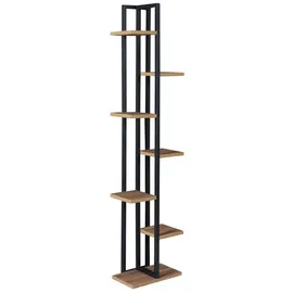[en.casa] Pflanzregal Somero 150 x 34 x 21 cm Schwarz/Walnuss-Optik