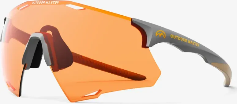 OutdoorMaster LARK SV polarisierte Fahrradbrille Bernstein-Silber