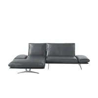 KOINOR Ecksofa Echtleder Francis , grau , Maße (cm): B: 284 H: 93 T: 159.0