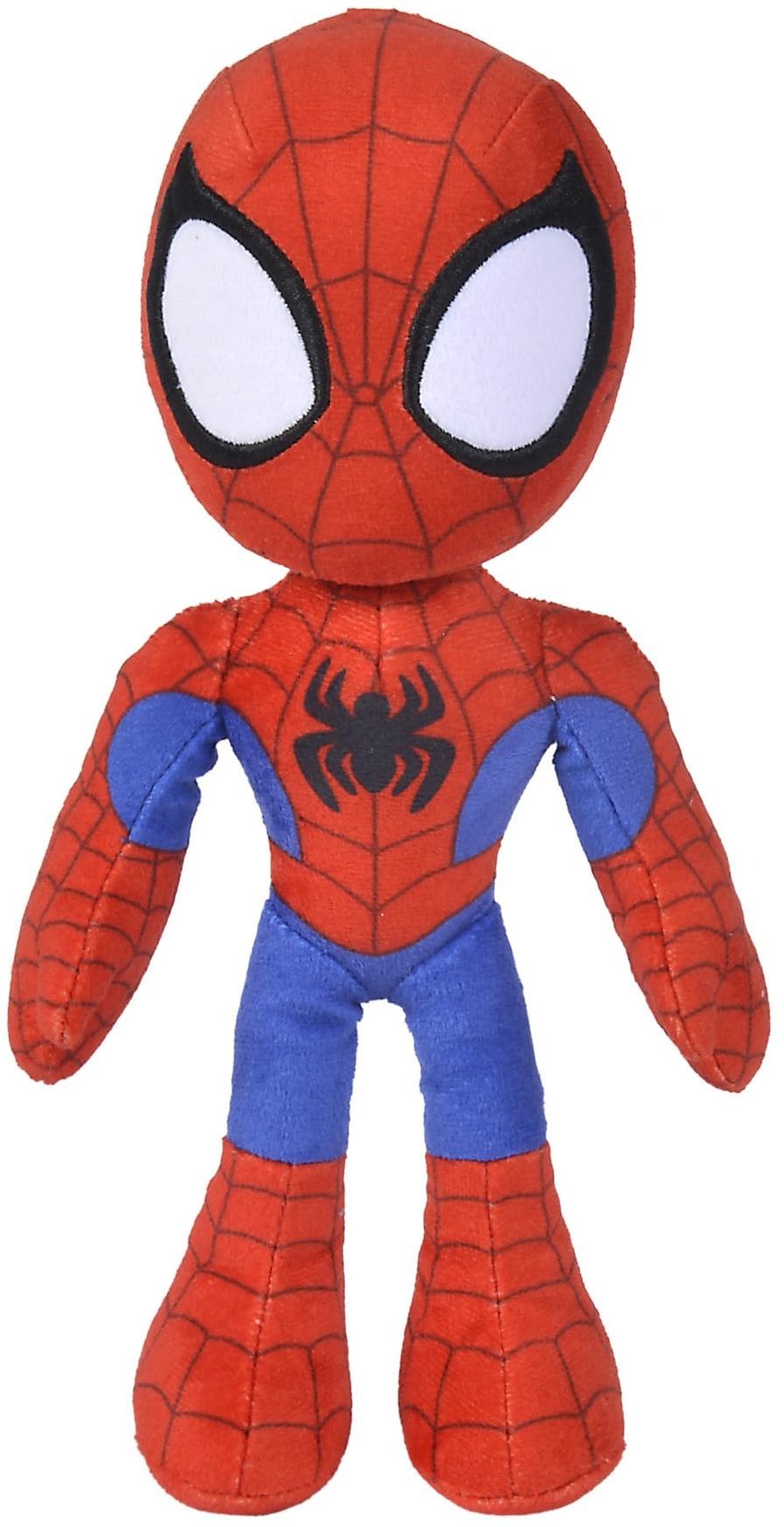 Simba 6315875810X06-Disney Marvel Spidey, 25cm Plüschfigur mit Glow in the dark Augen, Spiderman Filmfigur, Plüschspielzeug, Spinne, Comic Figur, Superheld, ab den ersten Lebensmonaten geeignet