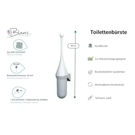Blanc HYGIENIC Toilettenbürste Designer Blanc, Wandmontage, hängend, geschlossen, verschiedene Designs