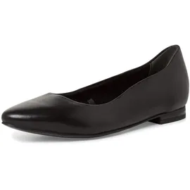 TAMARIS Damen Ballerina Leder flach, schwarz, 37 EU