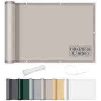 AXT SHADE Benutzerdefinierte Größe Balkon Sichtschutz Wetterfest 0.75x9m Balkonverkleidung Balkonabdeckung Balkonbespannung Blickdichte Windschutz und UV-Schutz für Balkongeländer-Taupe