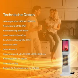 Tronitechnik Turmheizer 2000 W Weiß