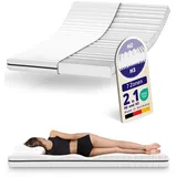 Mister Sandman Ergonomische 7-Zonen Kaltschaummatratze 140x200 cm – Wendematratze mit Zwei Härtegraden (H2/H3) – Bezug abnehmbar & waschbar – Rollmatratze – Made in Germany (Höhe: 13cm)
