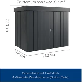 hörmann stauraumsysteme Juno Gerätehaus 2,62 x 1,66 m Anthrazitgrau