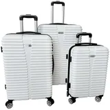 LINDER EXCLUSIV LEX 3er Kofferset Trolley ABS (55x37x24cm, 65x43x27cm, 75x49x29cm) MC3083 Weiß