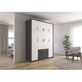 Rauch Drehtürenschrank HILDESHEIM 185 x 231 x 58 cm Grau/Weiß