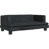 SYFAXTM Kindersofa Schwarz 80x45x30 cm Samt - Schwarz