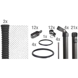 GAH Alberts Maschendrahtzaun Set 0,8 x 5 m anthrazit 634889
