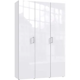 WIMEX Kleiderschrank WIMEX "Mugano,in 3 Breiten, 2 Tiefen, viele Farben, Made in Germany", front hochglanz lack weiß, korpus weiß, griffe alufarben, Schränke, Kinder, Weiß, B/H/T: 120cm x 185cm x 40cm, Ohne Spiegel, Basic, Holzwerkstoff, Kleiderschrank, mit