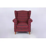 Better Home Sessel Loretta 86 x 105 x 81 cm Rot Kariert