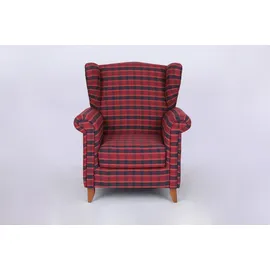 Better Home Sessel Loretta 86 x 105 x 81 cm Rot Kariert