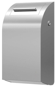 Abfallbehälter mit Einwurfklappe SteelTec DESIGN, 7 Liter, Müllbehälter mit hygienischer Schleusen-Einwurfklappe, Maße (B x H x T): 279 x 482 x 350 mm