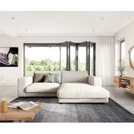 DeLife Ecksofa Cubico 250x190 Cord Beige Recamiere rechts