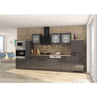 Held Möbel Küchenzeile Mailand 370 cm grau